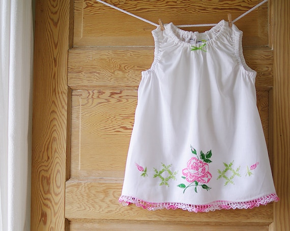 Handmade Baby Dress-2T Shabby Chic Vintage Pillowcase Dress