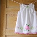 Handmade Baby Dress-2T- Shabby Chic Vintage Pillowcase Dress- Pink & Green Roses Embroidery- Heirloom Baby Shower Gift