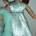 American Girl doll clothes - Mint Green Gown and Boa