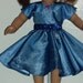 American Girl doll clothes - Royal Blue Glitter Dress & Shoes