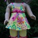 American Girl doll clothes - Yellow/Pink Capri, Top & Jelly Shoes