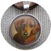 Red Dachshund Pendant Original Art Necklace Doxie Art