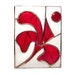Hurricane Candle Holder Stained Glass Large Red Flower Handmade OOAK