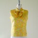 Vintage 1960s Blouse -- Bright Sherbet Swirl -- Mod Bow Neck Blouse