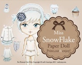 Miss Snowflake-INSTANT DOWNLOAD Printable Paper Doll&envelope Il_170x135