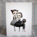 The Siblings - A Steampunk Family Portrait - 3 blank notecards- by Mab Graves