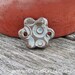 Turquoise Flower Handmade Bracelet focal or ceramic connector bead - Flower, Circles, Agate Green Brown - rustic, earthy