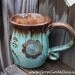 Personalized Ceramic Coffee Mug - Robin's Egg, Chocolate Brown, Aquamarine, Earthy, Wheel Thrown Stoneware Pottery