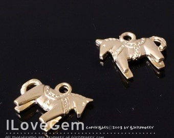 NP-868 Pewter, Matt.Gold-plated, Pony charm, 4pcs
