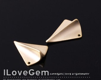 NP-1191 Matt Gold plated over Brass, Paper airplane, 2pcs