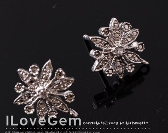 NP-1166 Nickel free Rhodium-plated, Earring, 925 sterling silver post, 2pcs