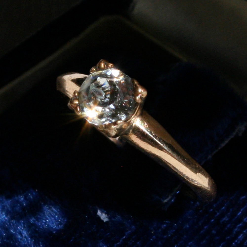 Vintage 1950s Gold Engagement Ring Size 6