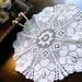 Vintage Filet Crochet Doily Hand Crocheted Filet Lace in White 5023
