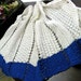 Crocheted Half Apron or Pinny - Blue and White Tie Waist 7795