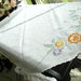 Embroidered Linen Tablecloth Blanket Stitched Edges Damaged 7209
