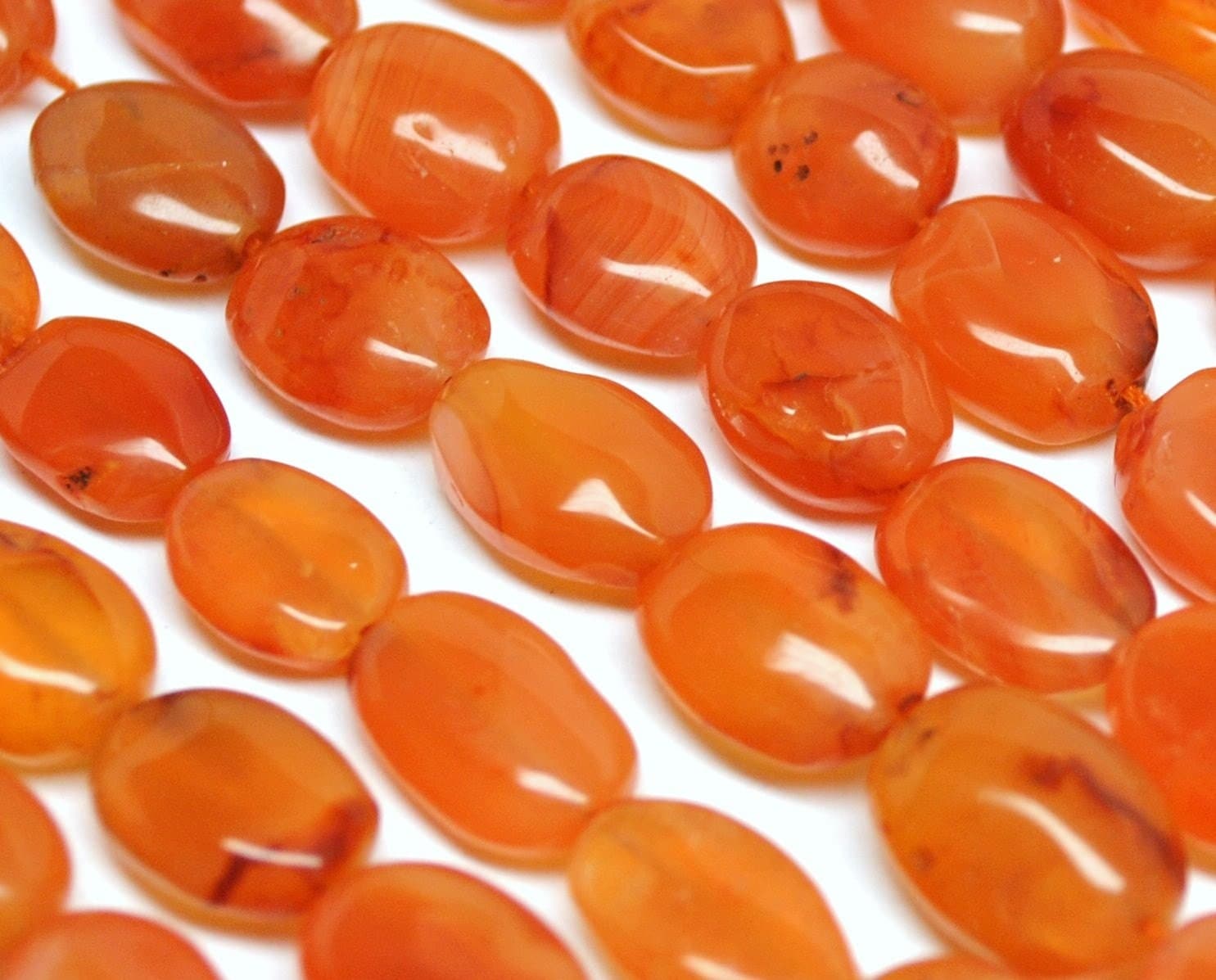 Oval Beads Orange Carnelian 13x9 mm 15'' STRAND