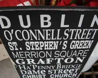 Dublin Ireland Subway Style Destination Sign - Typography Word Art - Perfect for St. Patrick's Day