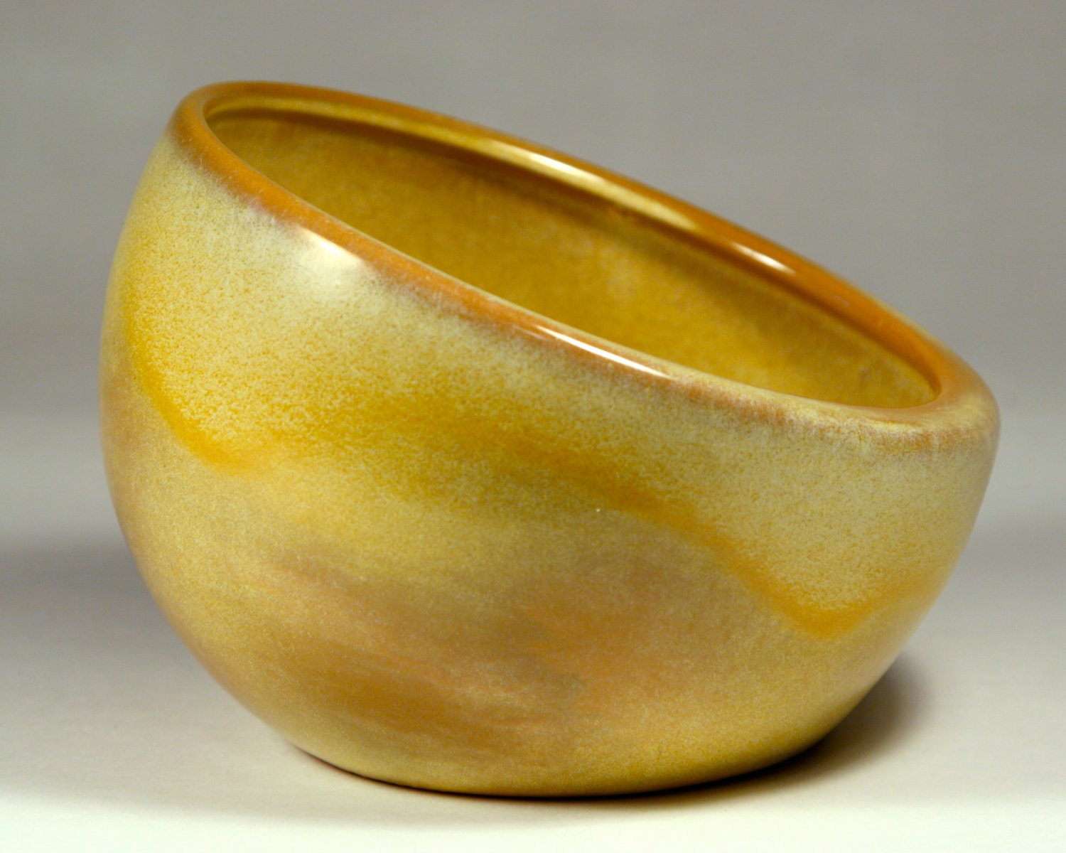 Frankoma Pottery Asymmetrical Bowl No. 233 Desert Gold