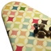 ONLY TWO LEFT Padded Ironing Board Cover standard size 15" x 54" made with Riley Blake vintage quilt look fabric cream and vintage colors