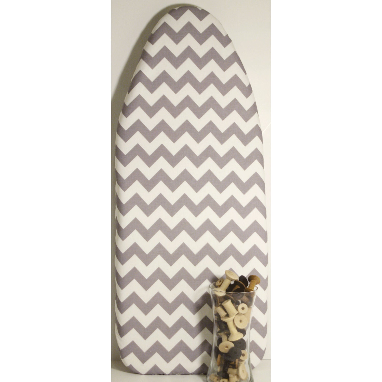 TABLETOP PADDED Ironing Board Cover Riley Blake Chevrons gray