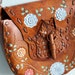 Vintage Mexican Style Faux Leather Tooled Handbag -free shipping-