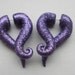 THE ORIGINAL Purple Glitter Ribbon Fake Stretched Earring