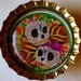 CLEARANCE-Duo Day of the Dead Skulls bottle cap magnet