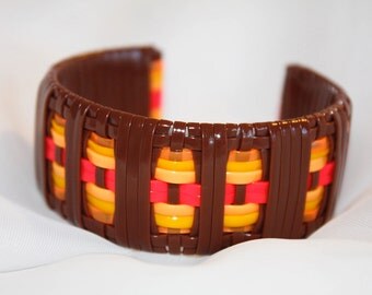 Brown and Orange Cat Eye Cuff