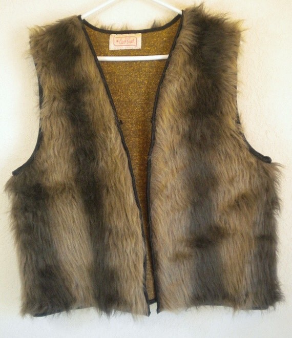 SALE Sonny and Cher Clothing Vintage Retro Vest Faux Fur