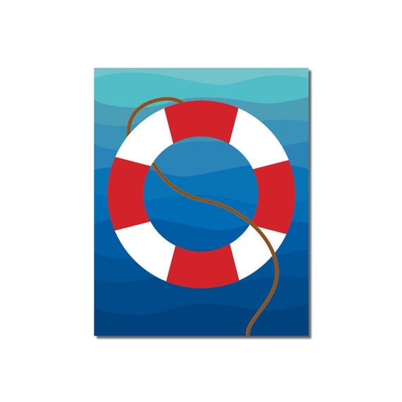 S A L E Life Preserver 8x10 Children's Art Print