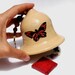 Bell, handmade ceramic bell, With hand-painted butterflies of ceramic oxides