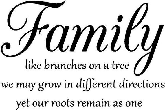 Family like branches on a tree Vinyl Decal Wall Art Lettering