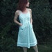 70s Floral Prairie Sun Summer Vintage Gunne Sax Dress XS Pale Blue Print