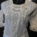 Antique Edwardian Blouse Lace Shirt Sheer Ruffle Crochet Embroidery White Top