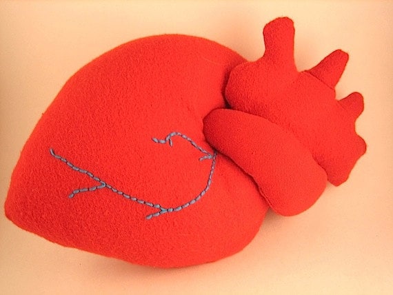 Plush heart anatomical stuffed red valentine heart toy