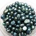 Pearls, Teal Green Freshwater Pearl beads, center drilled, 4-6mm 35pcs