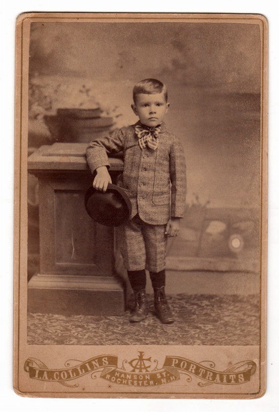 Items similar to Victorian Era photograph of little boy in suit and tie