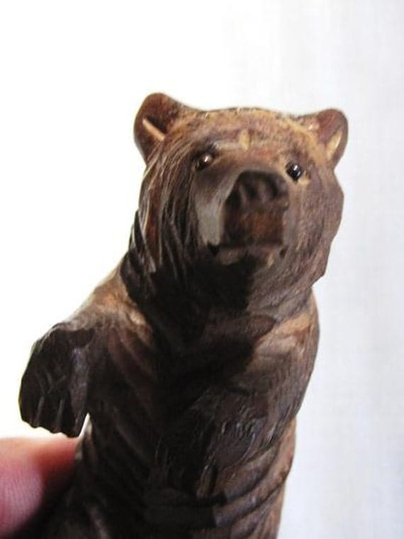 Vintage Hand Carved Wooden Bear