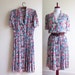 Vintage 1960s Dress / Floral SPRING BLOSSOM Shirt Dress / Size 14 Large Plus Size