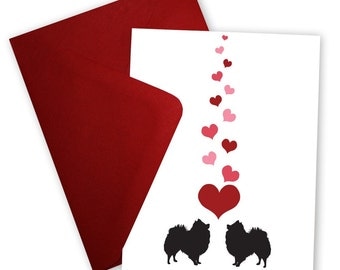 Pomeranians in Love - Valentine card personalized with your message