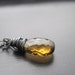 Cognac Quartz Necklace Oxidized Sterling Silver Wire Wrap