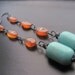 Aventurine, Magnesite Earrings, Oxidized Sterling Silver, Wire Wrapped