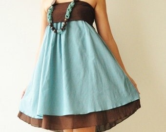 Wind of change Part II.... Blue-Brown Cotton Dress