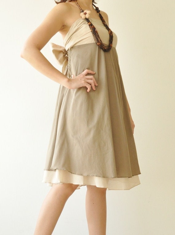 Wind of change Part II.... Cream-Brown Cotton Dress