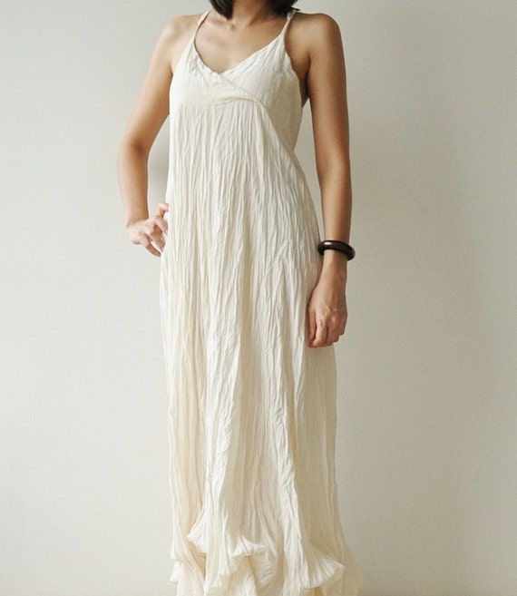 Jelly Fish.....Cotton long dress White Summer by aftershowershop
