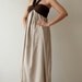 SALE 50% Feel So Good ...Cream Brown Halter Maxi Cotton dress
