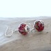 Pink Glass Earrings, Lampwork Glass Beads, Sterling Silver Ear Wires