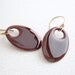 Brown Enamel Earrings, Dangle Earrings, Enamel Jewelry