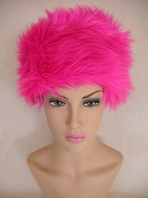 Hot Pink Faux Fur Hat Pink Faux fur winter hat warm hat.