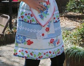 Shades of Blue Pieced Apron with Cherries on Top Shades of Blue Pieced Apron with Cherries on Top